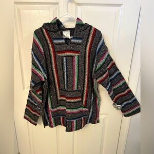 Colorful Hooded Poncho Size XL